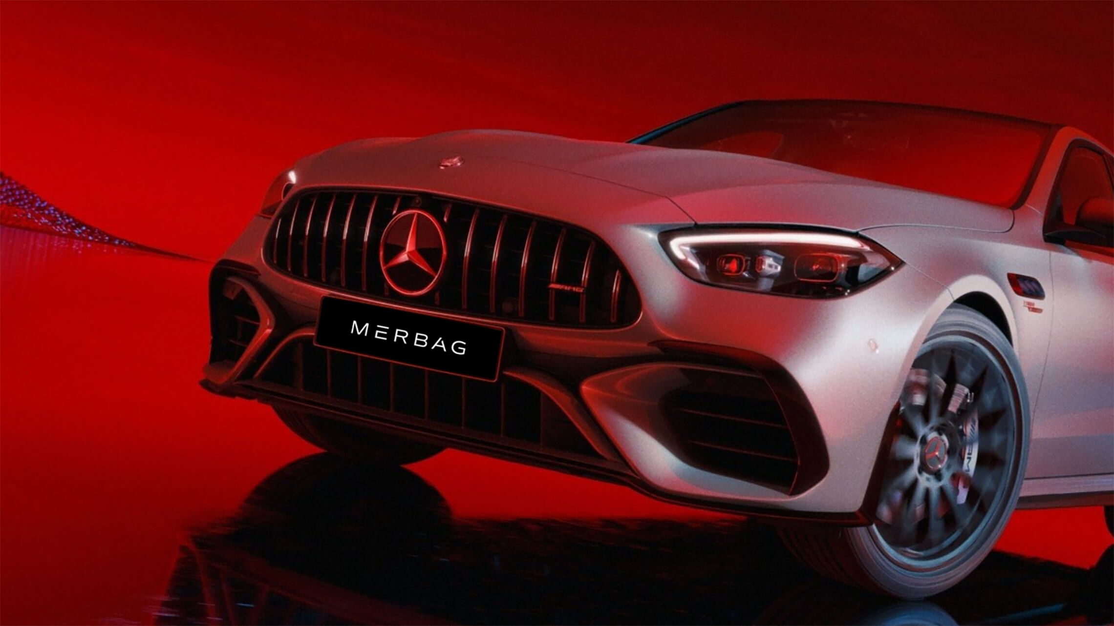 Mercedes-AMG C63 Limousine AMG-spezifische Kühlerverkleidung mit vertikalen Streben - Merbag
