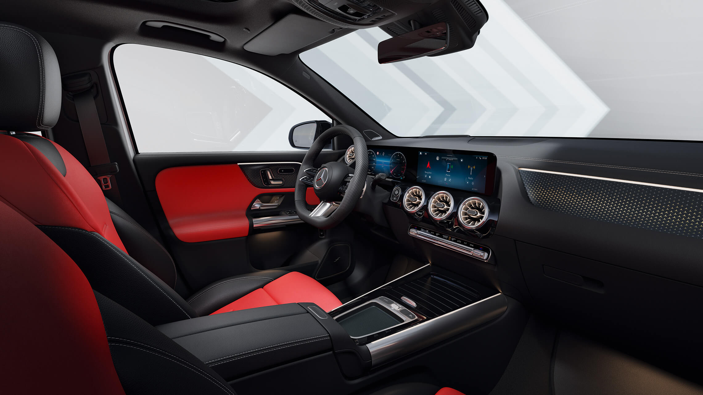 Mercedes-Benz GLA AMG Line Interieur - Leder zweifarbig red pepper schwarz - Merbag
