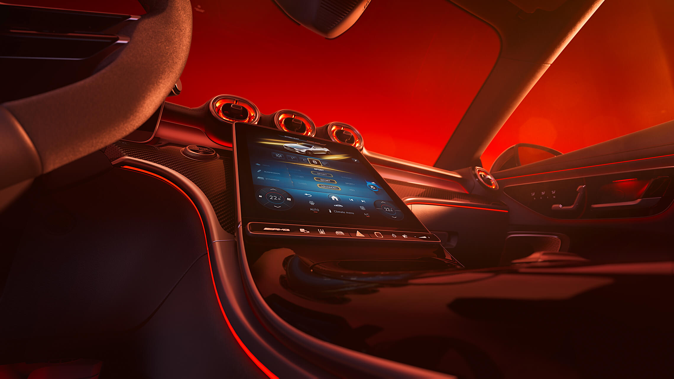 Mercedes AMG CLE 53 4MATIC+ Cabriolet hochauflösenden Zentraldisplay mit intelligentem MBUX Multimediasystem - Merbag