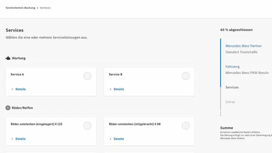 Userguide Bild 2 Serviceauswahl Userguide Bild 2 Serviceauswahl